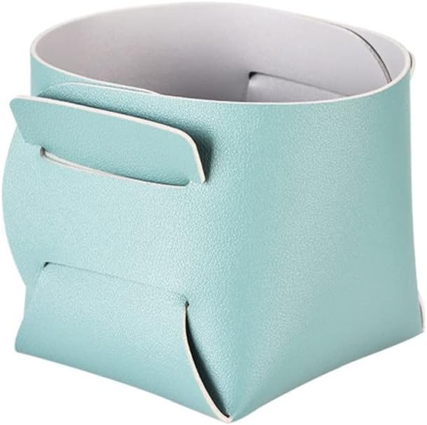 Leather Storage Box Living Room Bedroom Desktop Cosmetics Key Remote Control Sundry Folding Basket For