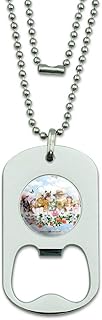 GRAPHICS & MORE Cats in Hats Club Pattern Military Dog Tag Bottle Opener Pendant