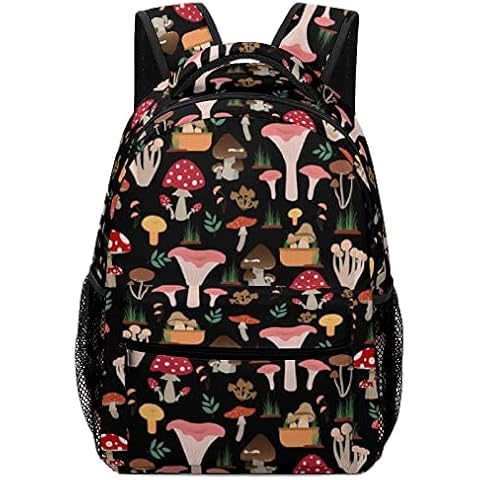 Aparajita Mushrooms Pattern Types School Backpack Gifts Fashion Travel Laptop Backpack for Men Women Teenagers Children Cover