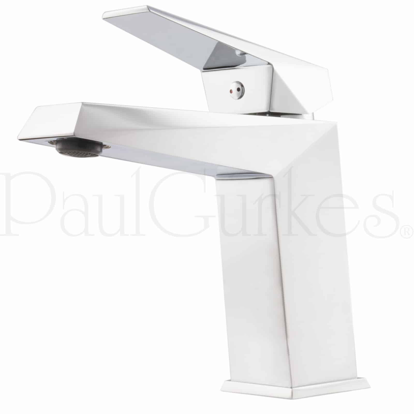 Grifo de Lavabo Diseño Cuadrado, Latón Cromado, Cartucho Cerámico, Monomando, para Baño, Incluye Material de Instalación