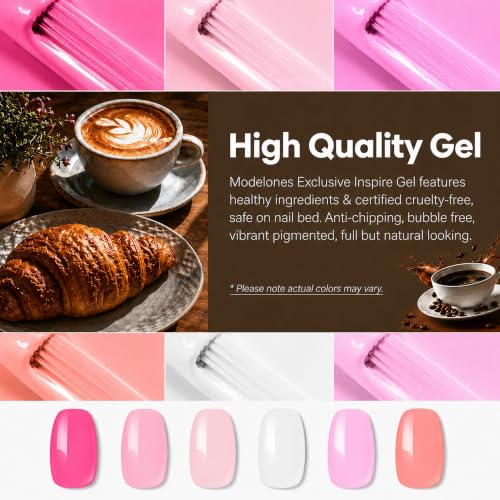Image of Bolt Bee Gel Polish Kit - 6 Colors Light Soft Sakura, White & Nude Shades | Spring Soak-Off Gel Nail Polish Set for Manicure & Nail Art at Home (18)