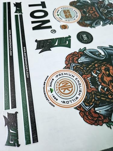 Image of Cottontail Cricket Bat Sticker | 4D DLVL English Willow Sports Fiber Tape Embossed Accessories | Green