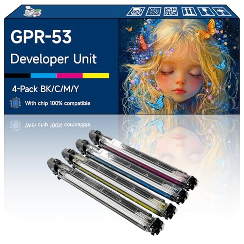 GPR-53 Developer Unit Compatible with Canon imageRUNNER Advance C3325i C3330i C3525i C3525i II C3525i Printers (4-Pack BK/C/M/Y)