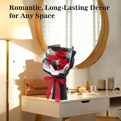 Image of Flowers for Delivery Prime, Preserved Roses Flower Gifts for Women, Flower Bouquet Gifts for Her, Mom Birthday Gifts from Daughter, Valentines Flowers, Real Roses, Red Roses