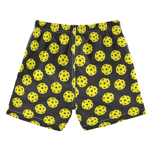 Boys Swim Trunks 2-12 Years Board Shorts Little Boys Toddler Yellow Pickleballs Swimwear Shorts2