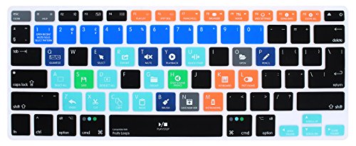 HRH FL Studio Fruity Loops Shortcuts Hotkey Silicone Keyboard Cover Skin for MacBook Air 13,for MacBook Pro13/15/17(with or w/Out Retina Display,2015 or Older Version),for iMac Older,USA and European
