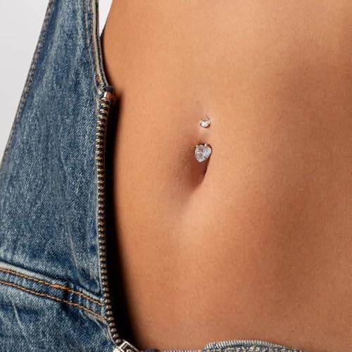 2pcs 14k Gold Filled Belly Button Rings, 14G 8mm/10mm/12mm Threaded Barbell Belly Button Piercing, Navel Ring Piercing Jewelry3