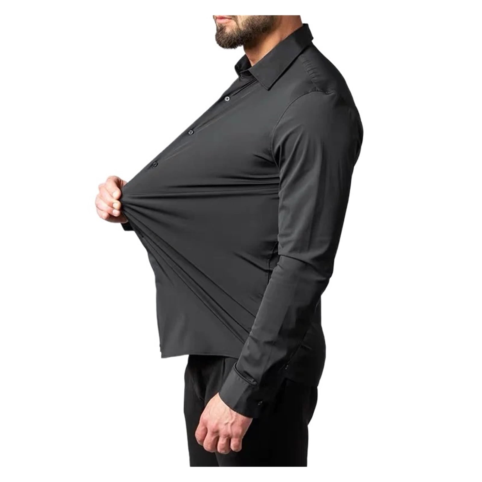 Camicia Elastica a Maniche Lunghe da Uomo, Non stirabile, for Abbigliamento Professionale Lavoro Camicia da Lavoro Uomo