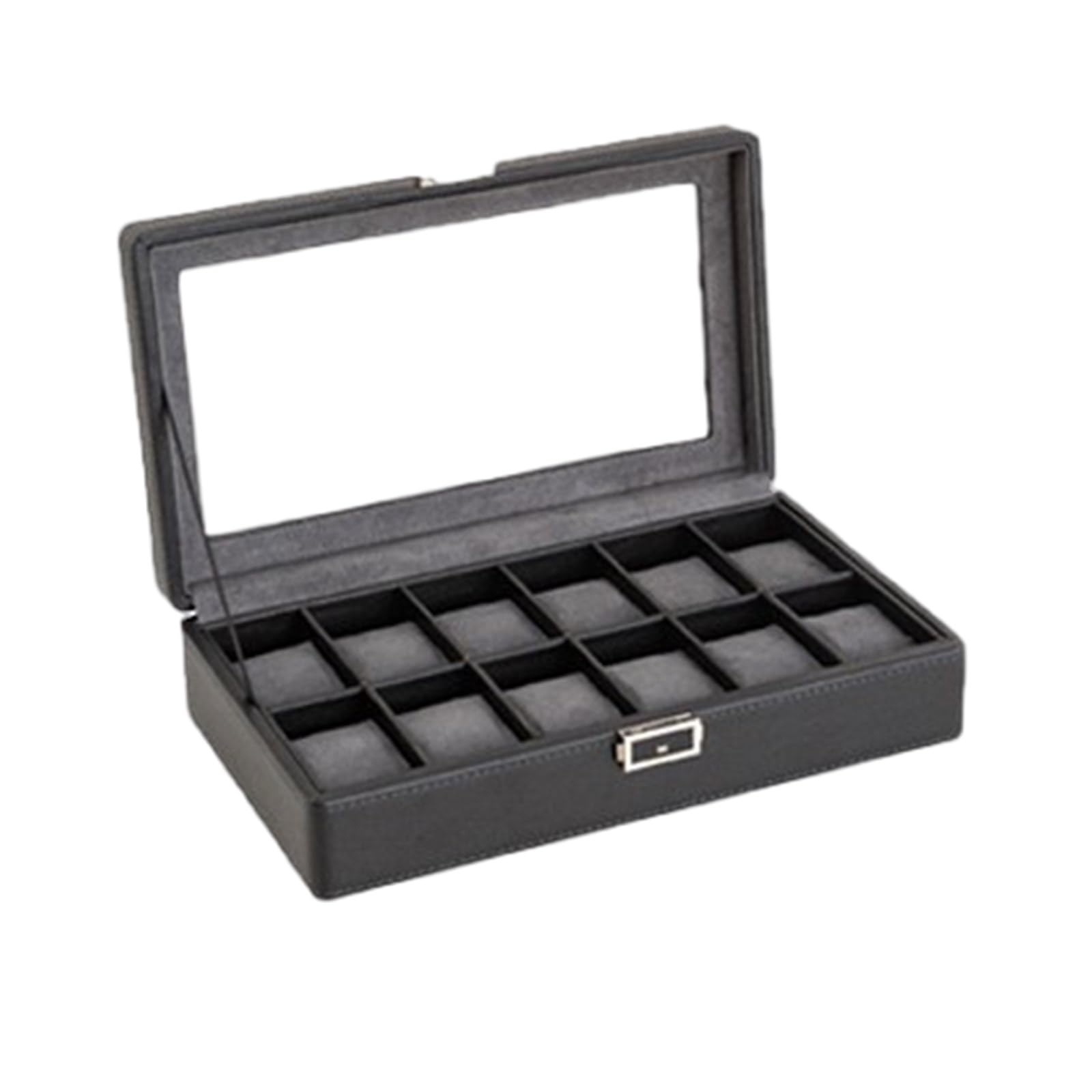 Pratica valigetta per gli organizzatori di orologi con cassetto stabile imbottito ed estraibile, portatile per la conservazione dei gioielli in pelle