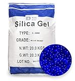 Dry & Dry [44 LBS] Blue Indicating Silica Gel Beads Desiccants (Industry Standard 3-5 mm) - Reusable Desiccant Beads Silica Beads(Blue to Pink) Silica Gel Bulk