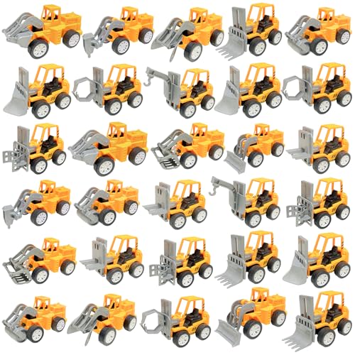 Whkvnng 30PCS Mini Construction Vehicles,Play Figure Vehicles,Construction Engineering Trucks,Construction Pull Back Vehicles,Small Construction Toys for Birthday Party Favors,Gifts