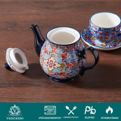 vancasso SIMI Porzellan Teekanne 840 ml, Böhmischer Stil, Twilight Bloom – Ansicht 3