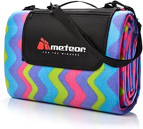 Meteor Picnic Blanket Outdoor Beach Blanket Waterproof Sandproof Great Picnic Mat Fleece Outdoor Blankets Large Camping Blanket Beach Mat Thermal Insulated Sleeping Mat (XL, multi-coloured checker)