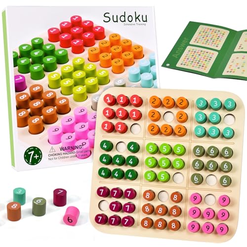 Juego de mesa Sudoku de madera para entrenar el cerebro miniatura 1