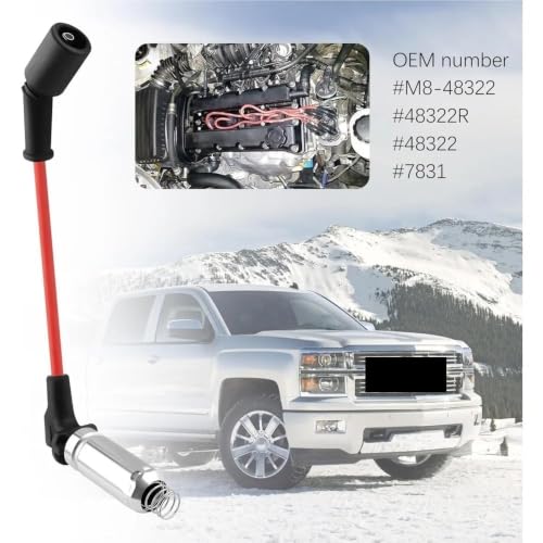 Juego de cables de bujía 48322R de 10mm para coche Hummer H2 2006 a 2009 5