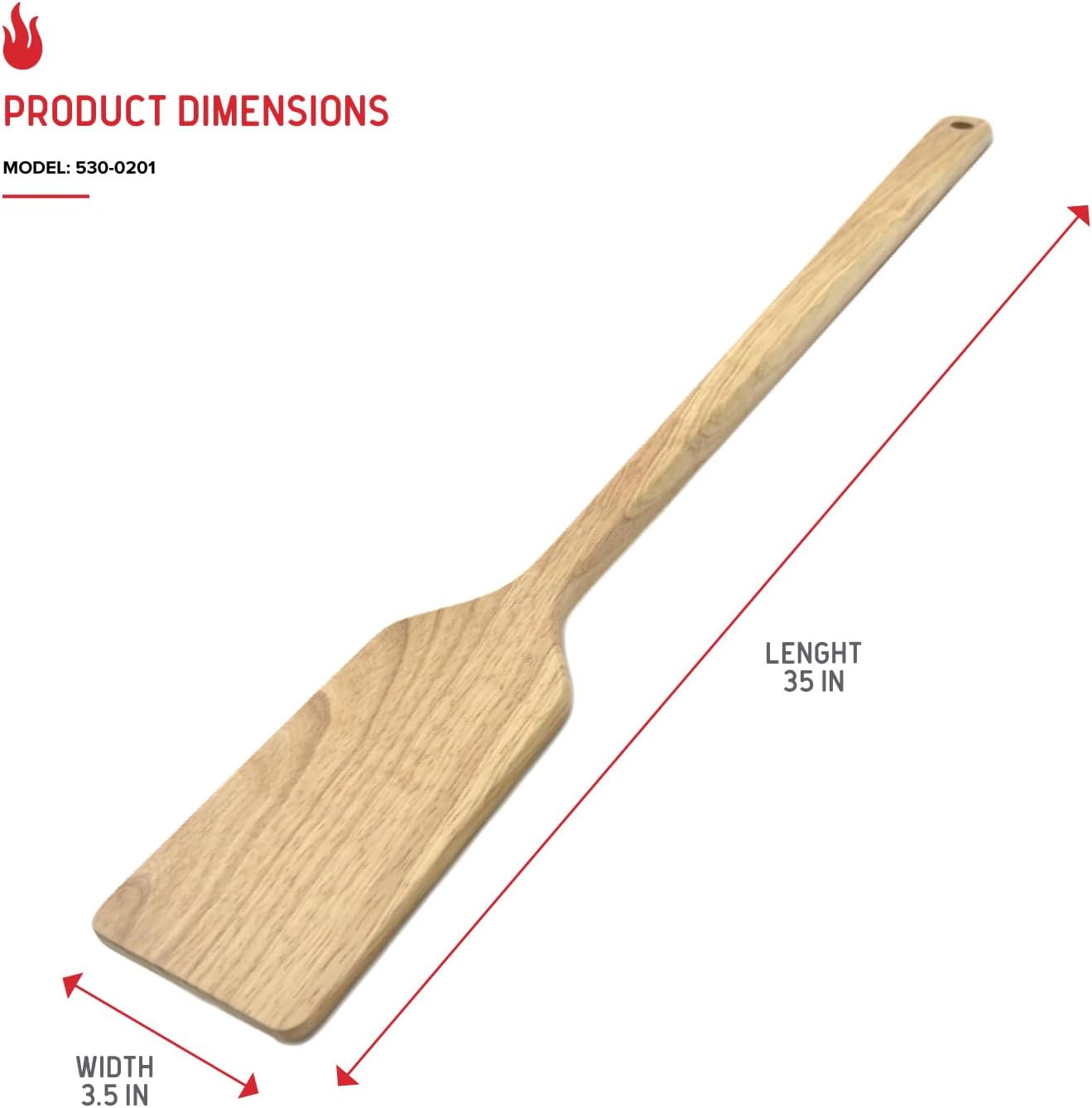 Nexgrill 35-Inch Wooden Seafood Boil Paddle and Skimmer Spoon 18-Inch Chrome-Plated Steel Fryer Scoop, Combo Pack of 530-0119 + 530-0201