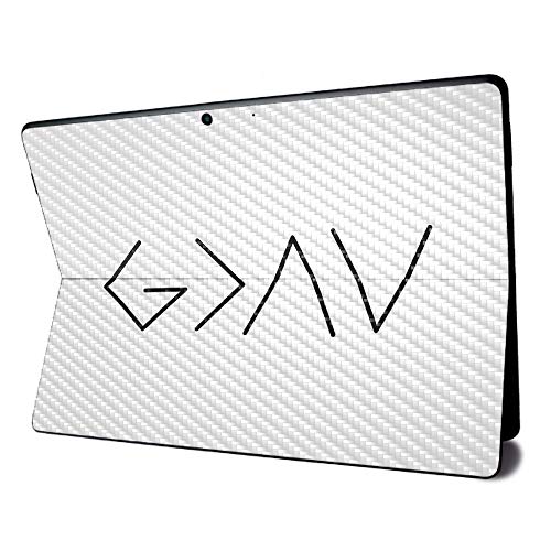 Image of MightySkins Carbon Fiber Skin for Microsoft Surface Pro X - God is Greater | Textured Carbon Fiber Finish | Easy to Apply, Remove, and Change Styles | Made in The USA