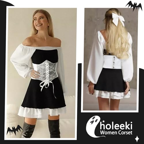 Women's Elastic Lace Corset Belt Wide Stretch Waist Corset for Women and Girls2