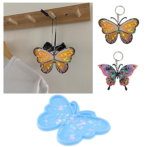 Create idea 3Pcs Holographic Butterfly Moulds Holographic Resin Moulds Epoxy Resin Casting Mould Accessories for DIY Making Pendants Jewelry Crafts Blue - Image 3