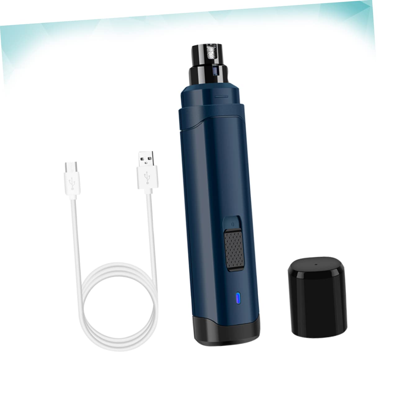 BESPORTBLE Lima Unghie Elettrica per Cani e Gatti USB Rotazione | Abs Blu Navy, Controllo Pratico e Presa Semplice, Formato Piccolo e Grazioso