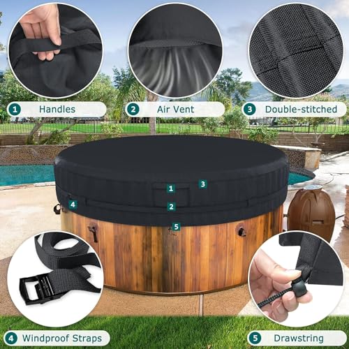 Cobertor Redondo para Jacuzzi 80''x14'' Negro miniatura 4