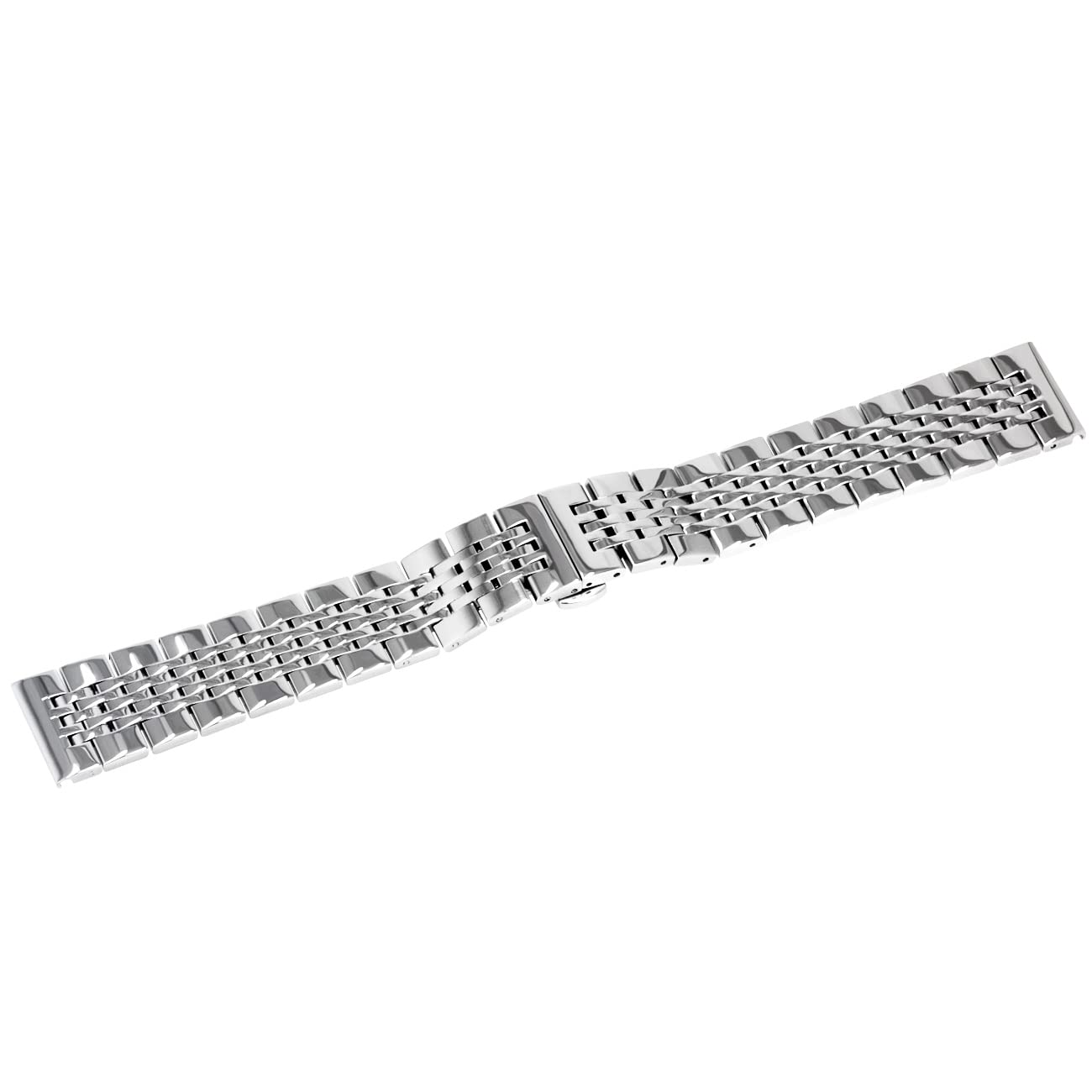 Kai Tian 18 mm, 20 mm, 22 mm, srebrny, czarny, złoty, różowe złoto, dwa odcienie, zwężane i wygięte końcówki, stal nierdzewna, polerowana, pasek do zegarka dla mężczyzn i kobiet