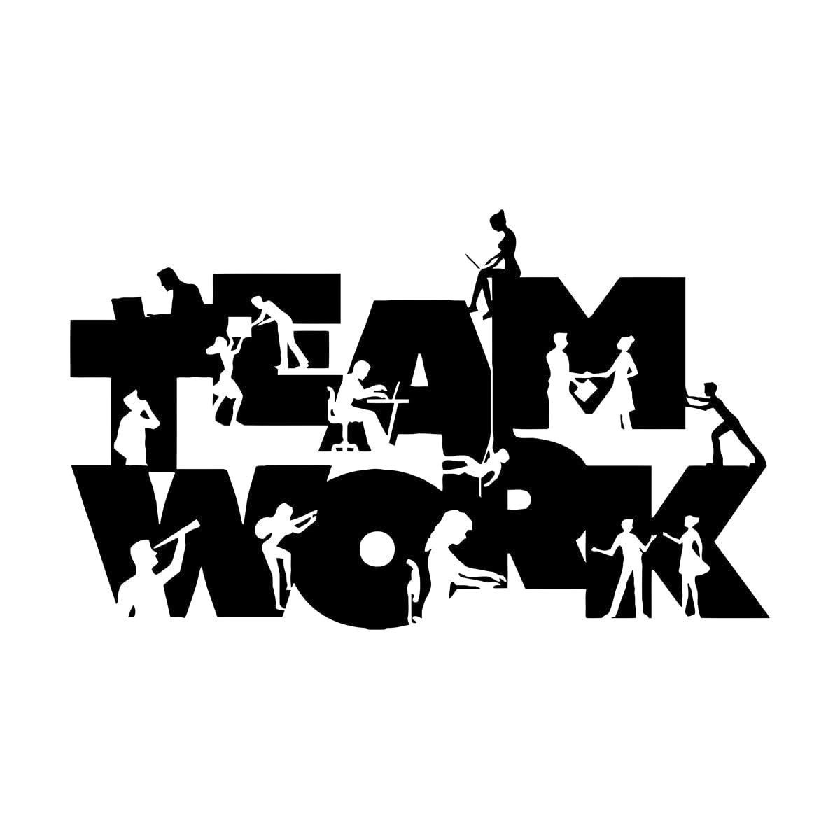Wall Decal Business Office Job People Work Teamwork Wall Stickers for Office Decoration Mural Removable Vinyl Decals Large - 56x91cm