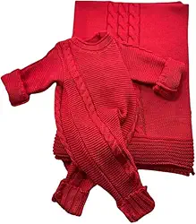 Saída Maternidade Recem Nascido Macacão e Manta Trança Tricot - Unissex,areia