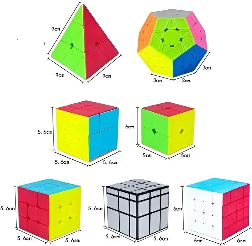 Image of MoYu Rubik Cube Puzzle Toy Game 3D Speed Cube, Stickerless Kids Puzzle Cube, Smooth Turning ABS Brain Teaser Toy for Kids and Adults (7 Best Puzzle)