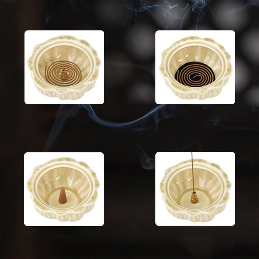 Elegante Bruciatore di incenso creativo in ceramica con coperchio, ornamento da tavolo for soggiorno, porta for meditazione, yoga e spa Bruciatore di incenso