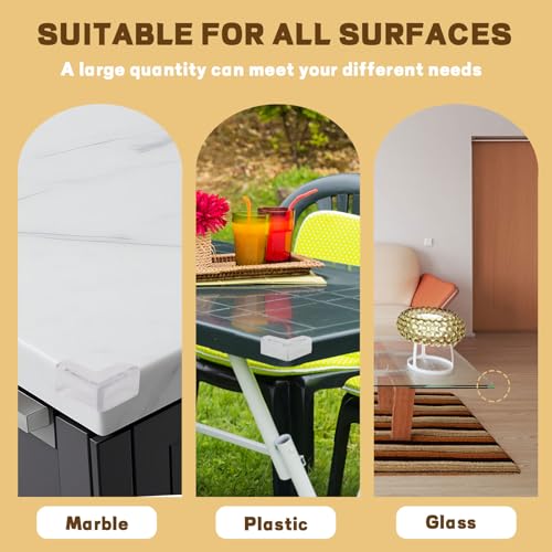 Image of ASTIMESA Thickened Corner Protectors for Furniture, Clear Table Corner Covers Guards, Sharp Edge Bed Corner Bumpers Cushion for Countertop Desk Cabinets (L-Shape) (12 Pack)