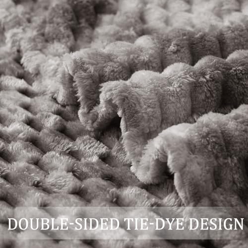 Exclusivo Mezcla BK-GBR5070-ZRGR-UK Extra Large Soft Fleece Throw Blanket, 50X70 Inches 3D Clouds Stylish Jacquard Throw Blanket For Couch, Cozy Soft Lightweight For All Season, Tie-Dye Grey Blanket thumb #5