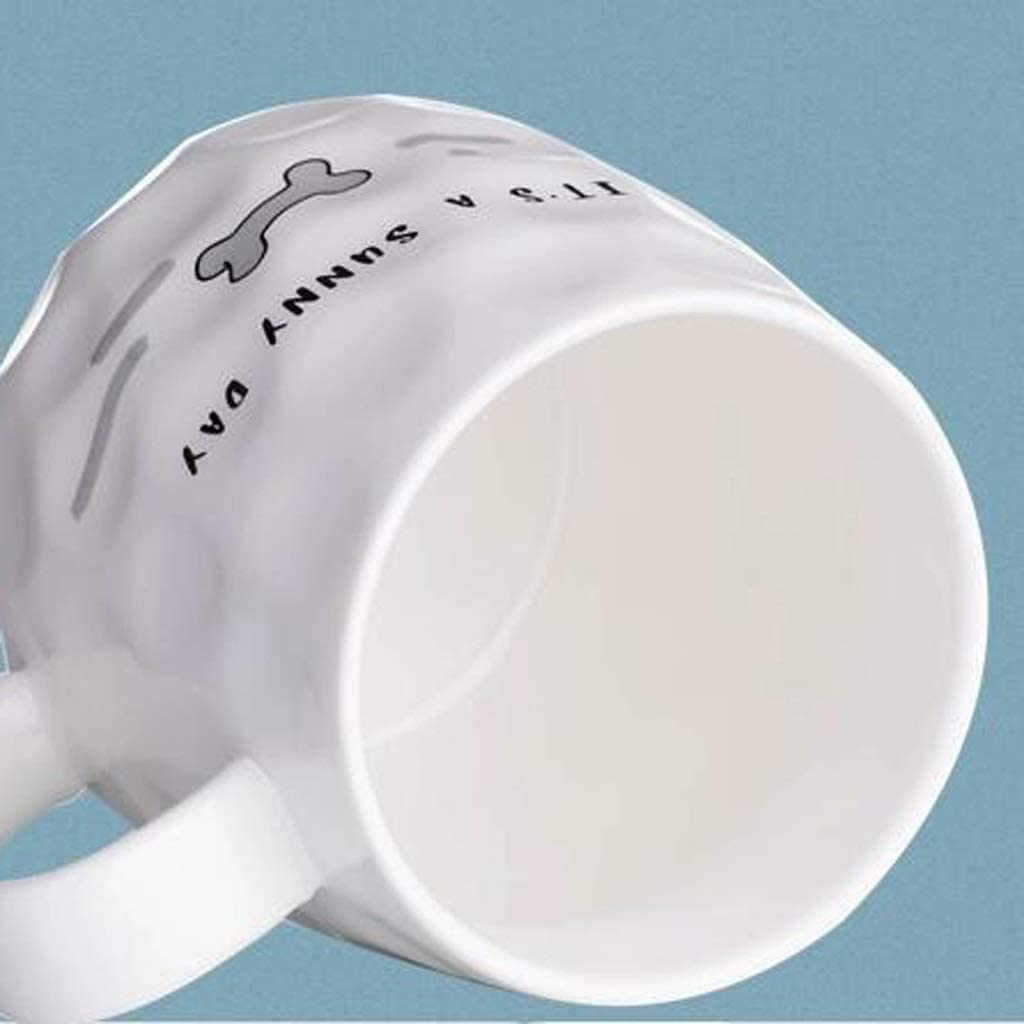 taza de café grande, Tazas de café de cerámica grandes de estilo nórdico, taza creativa de cerámica con forma de Animal, taza de leche para desayuno, taza de tendencia con cuchara con tapa taza de té