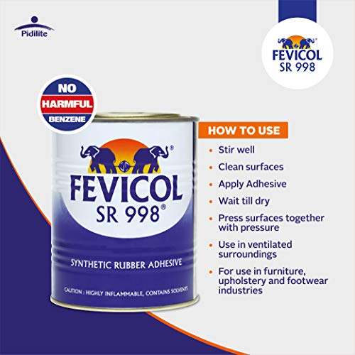 Image of Fevicol SR 998, 100 ml | Best for Rubber, Fabric & Leather Furniture, Plywood, Lamination, Packaging, Crafts, DIY, Metal & Wood Bonding, Water & Heat Resistant, Fast Setting, Strong Durable Bond