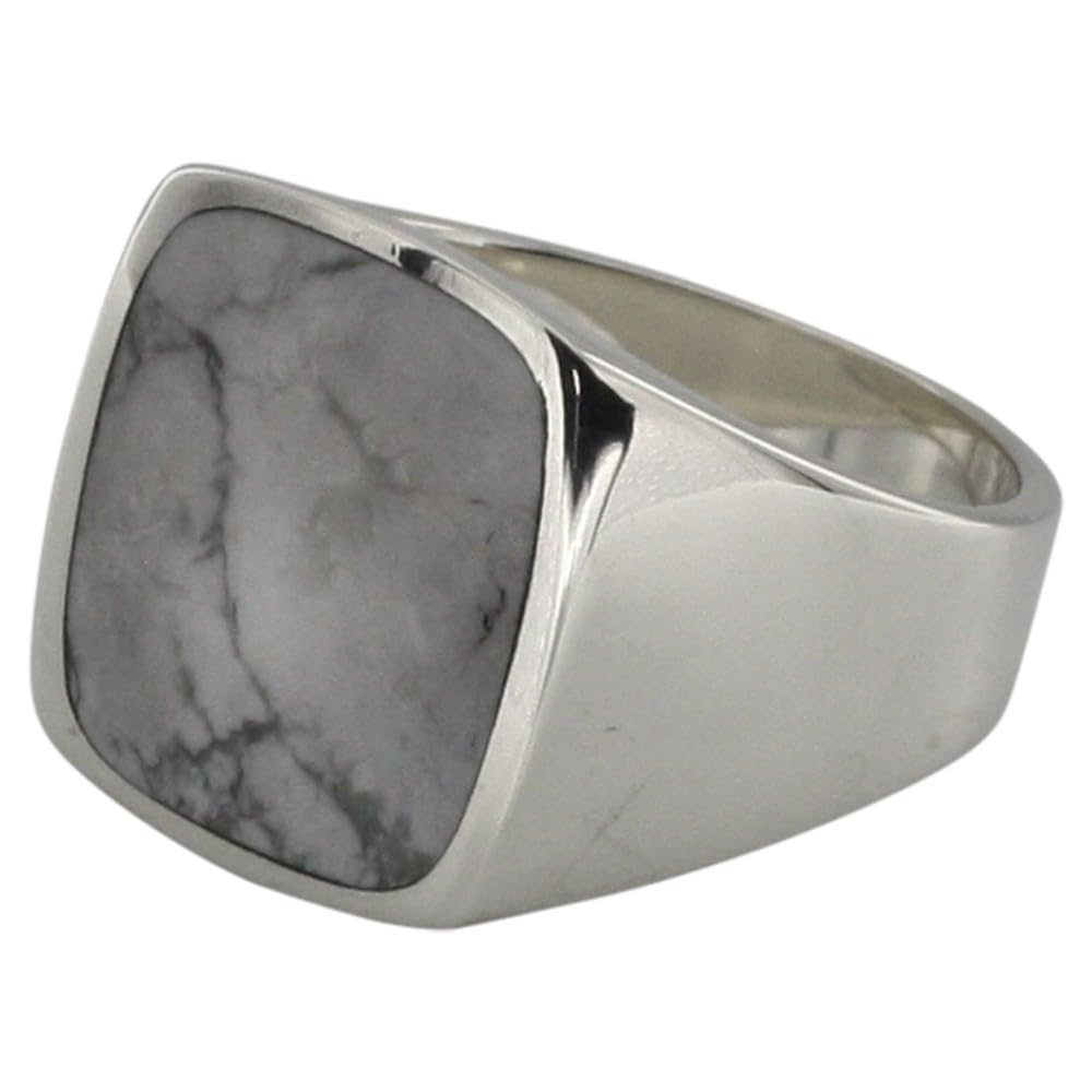 Massiver Siegelring aus 925er Silber mit besonderem Howlith