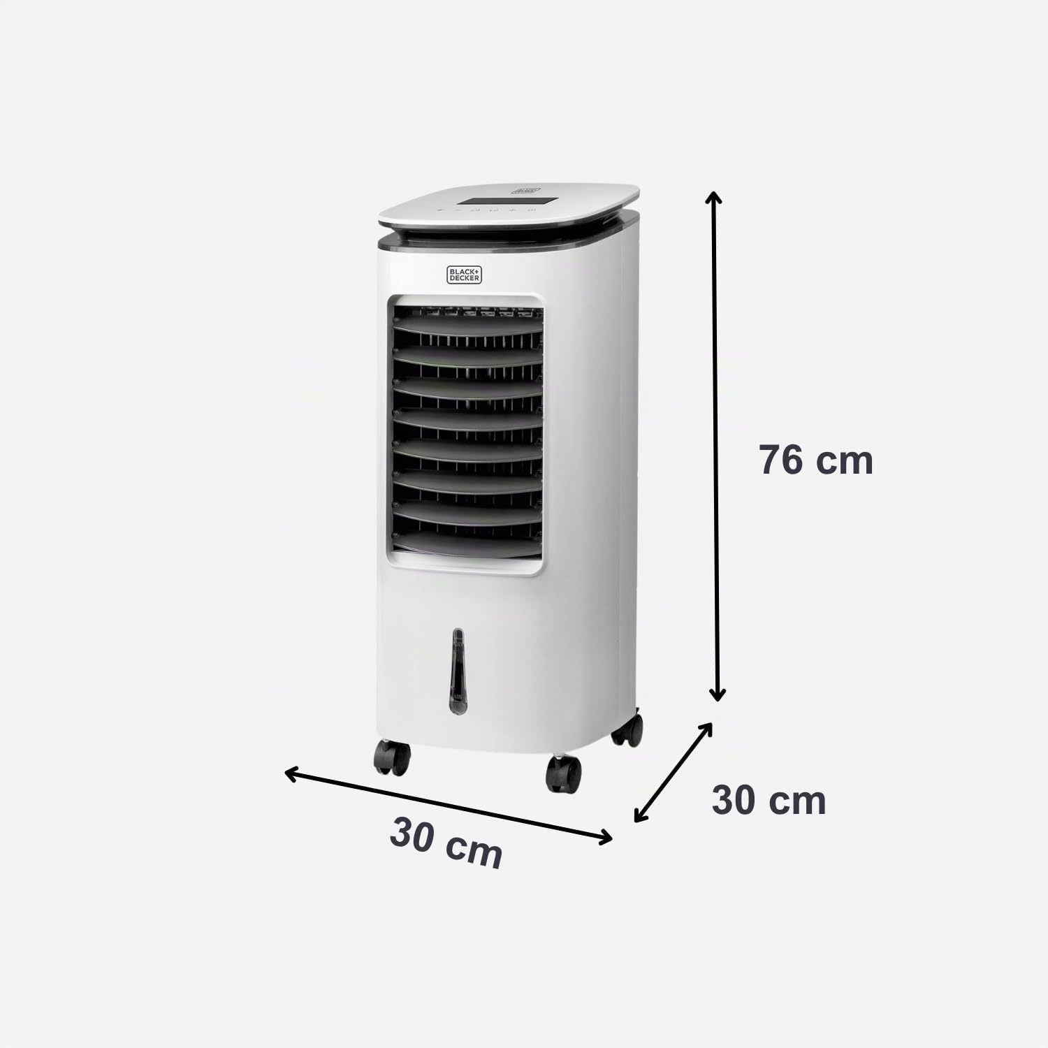 Black+Decker|BXAC7E Climatiseur Mobile | Télécommande | Oscillation 3 vitesses et modes |Blanc