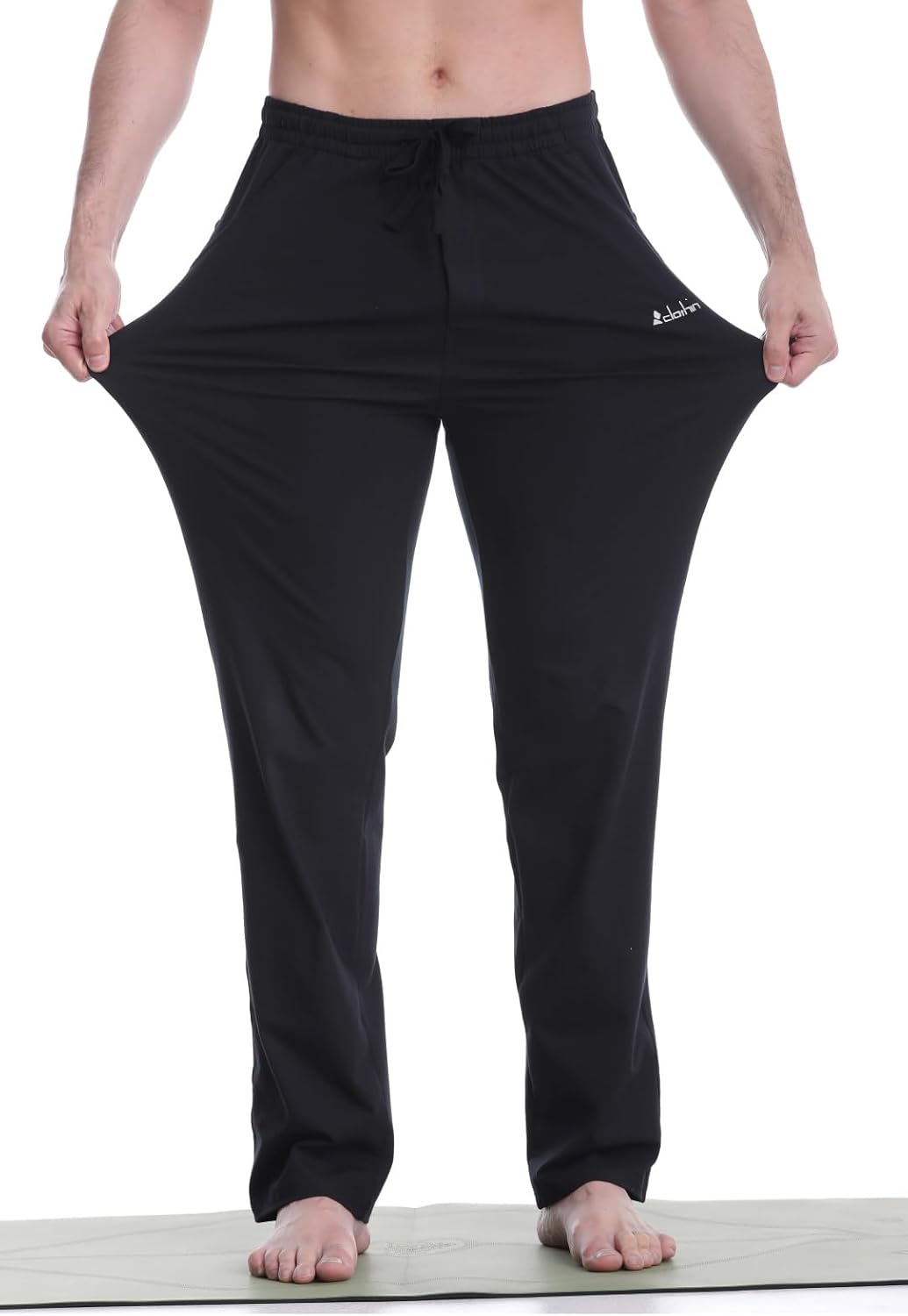 clothin Men’s Cotton Yoga Sweatpants Lounge Pants Open Bottom Athletic Casual Pants with Pockets - Image 3
