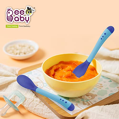 Image of BeeBaby Heat Sensor Baby Colour Changing Soft Spoon for Feeding Baby, Pack of 1 (Blue)