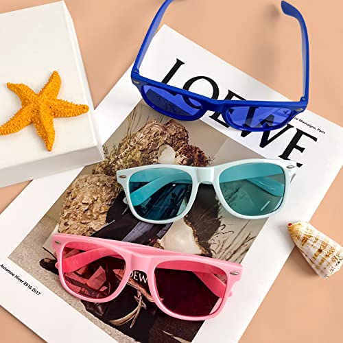 Pibupibu 8 Pack Colorful Sunglasses Bulk, Neon Colors Party Favor Supplies Unisex Sunglasses3