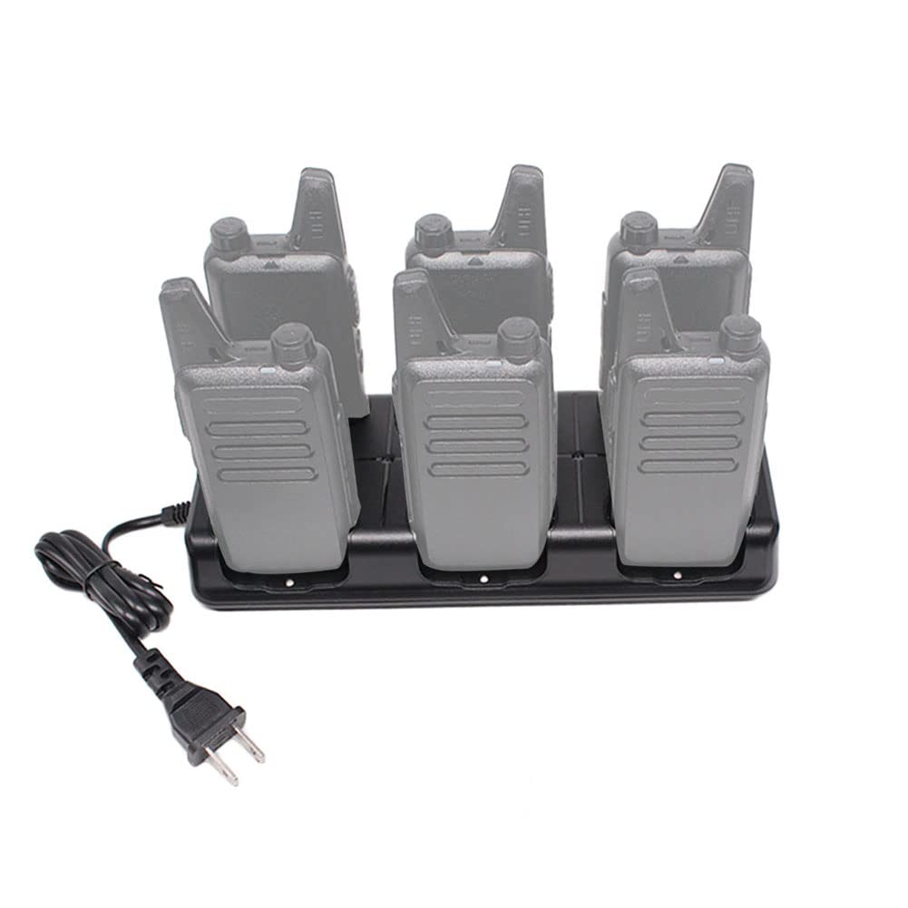 AfadorableRT22 Six-Way Multi Unit Charger for TD-M8 Zastone X6 Luiton LT-316 Radioddity R1 Two Way Radios Walkie Talkies