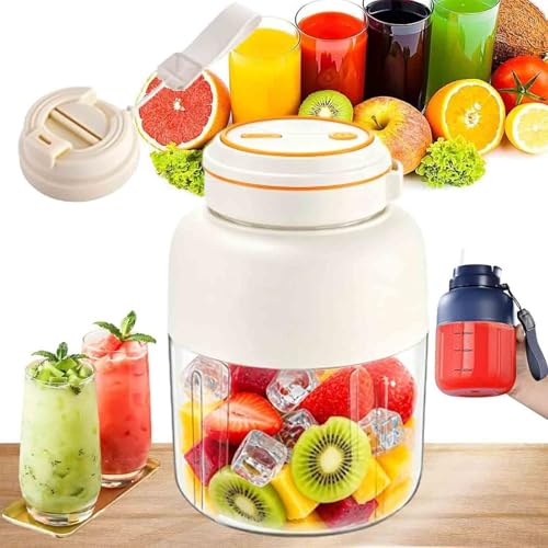 Licuadora Portátil Inalámbrica, Compacta Y Ligera De 1300 ml, Batidora para Smoothies de Gran Capacidad en Material Alimentario, Zumo Fresco en 40 Segundos,002,1300ML