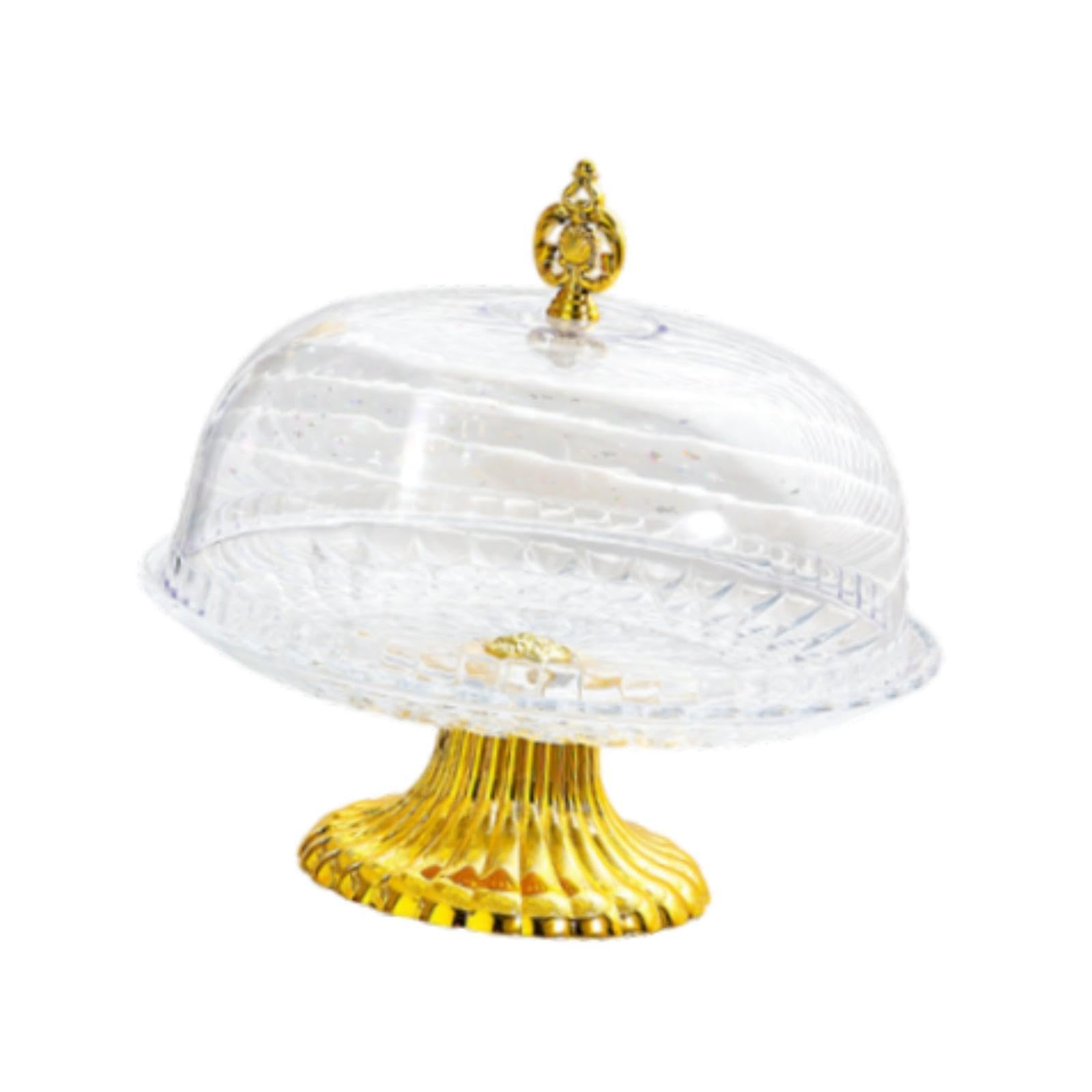YIXANNX Elegant Dessert Serving Tray Dustproof Presenting Assorted Clear M