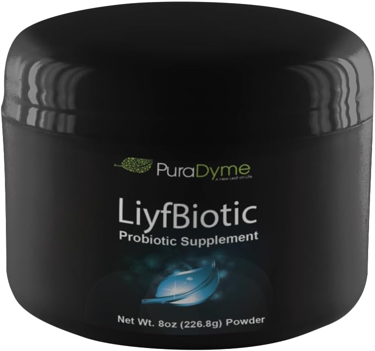PuraDyme LiyfBiotic – 8 oz Probiotic Powder | Raw, Plant-Based, Vegan, Non-GMO, Enzyme-Rich Blend