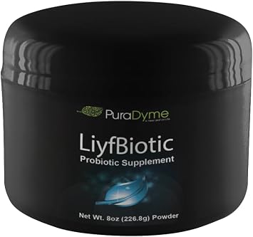 PuraDyme LiyfBiotic 8 oz Probiotic Powder | Raw, Plant-Based, Vegan, Non-GMO, Enzyme-Rich Blend