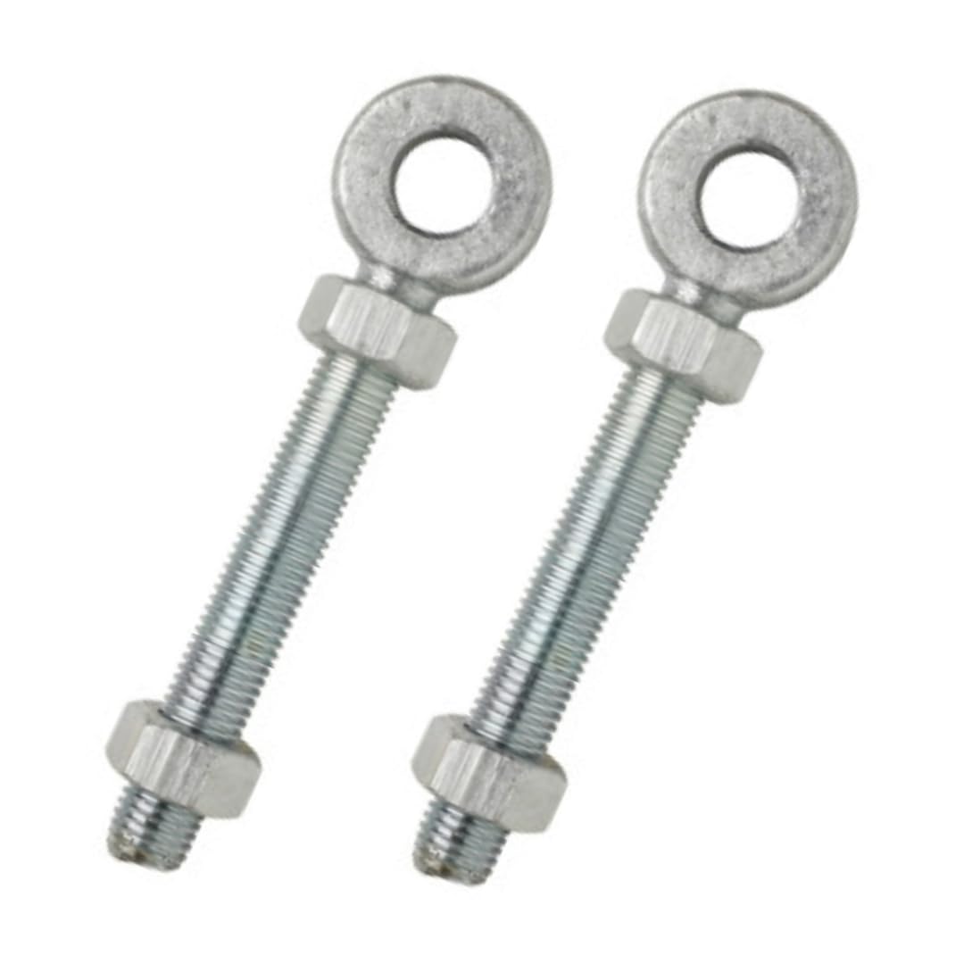 Adjustable Galvanized Eye Bolts - Heavy-Duty Steel Eye Bolts in 100mm/150mm to Fit 12/16/19mm Pins - Corrosion-Resistant for Lifting, Rigging & Industrial Use (16 x 100mm)