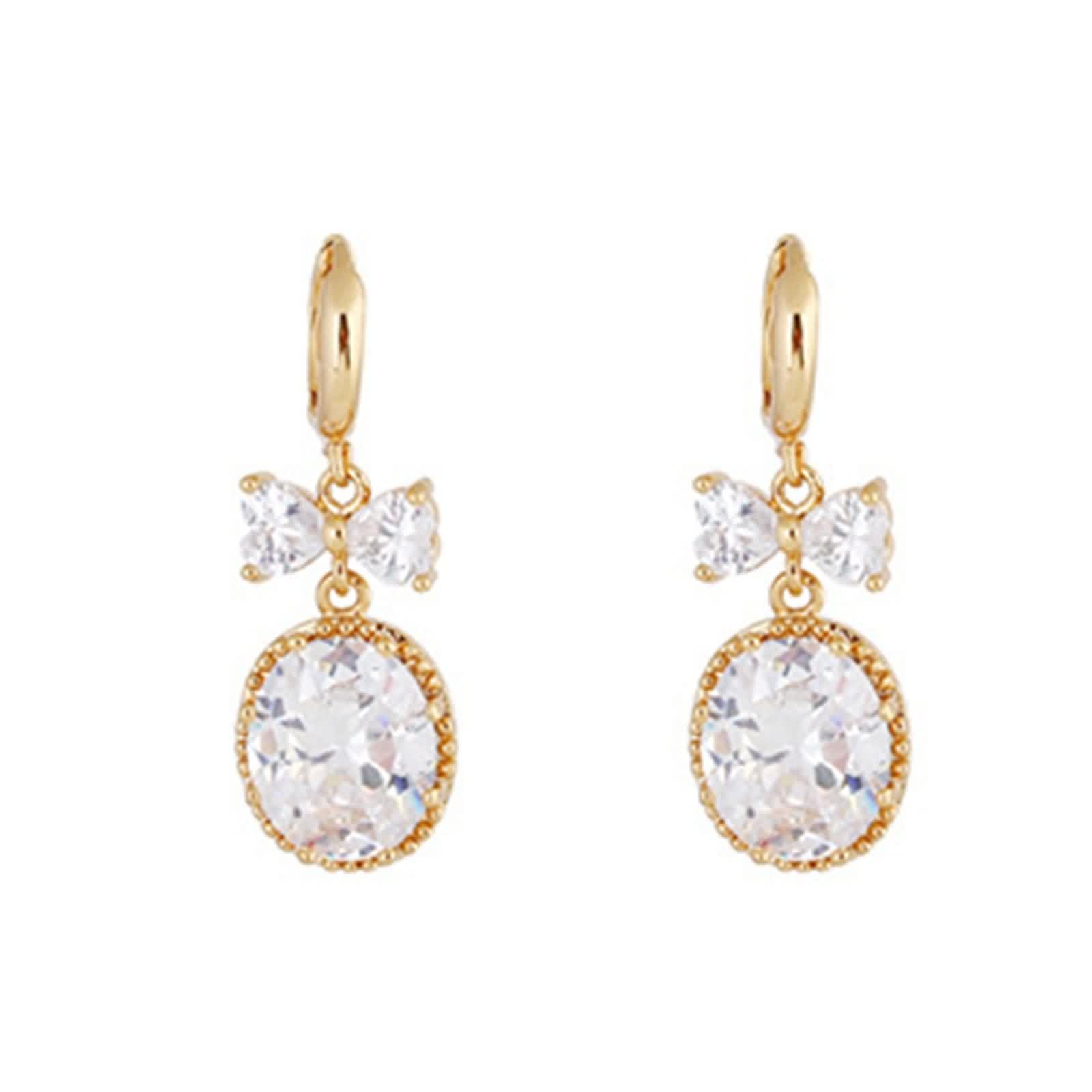 KnSam Pendientes de aro para mujer, oro de 18 quilates, corte ovalado Au750, oro amarillo de 18 quilates, pendientes de aro para mujer, pequeños con moissanita, oro