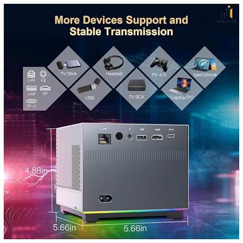 Image of XNANO Netflix Licensed 4K Projector with WiFi 6 & Bluetooth 5.0 | 300 ANSI Brightness, 8K Decode, Dolby Audio, Electric Focus, 4D /4P Keystone, RGB Lights | Home & Outdoor Smart Projector