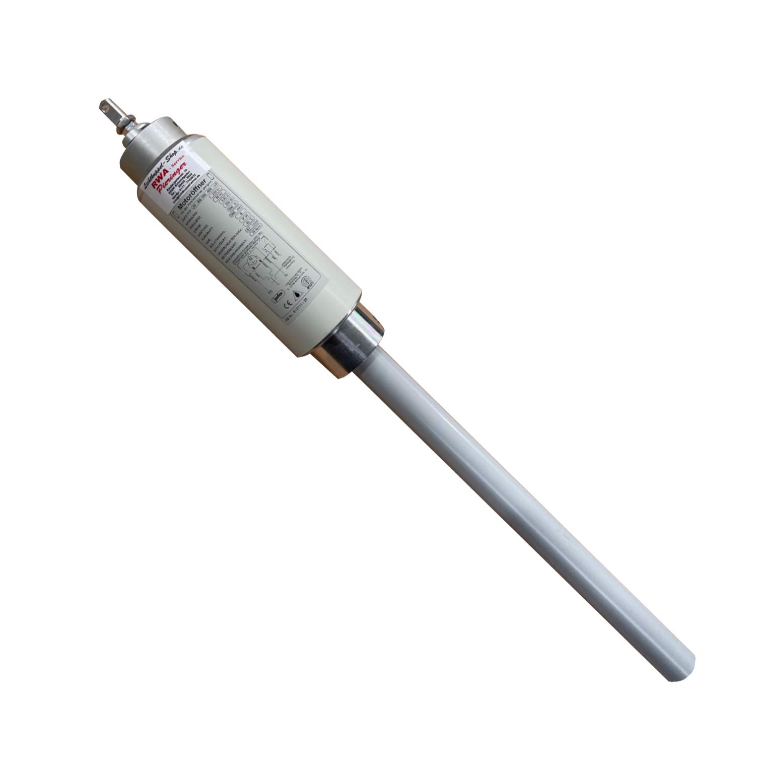 Motoröffner, Spindelantrieb Lichtkuppel 230V / 500mm HUB, JMBB 500-0500-LAS mit Halterungen, Wärmeschutz und Trennrelais für Lichtkuppeln und Lichtbänder