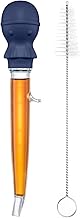 U-Taste 109℃ Hitzebeständige Große Abgewinkelte Bratenspritze Tritan Putenfleisch-Fettpipette mit Silikon Oktopus-Saugkopf und Reinigungsbürste zum Kochen Braten (1.5 OZ/44 ML, Mitternachtsblau)