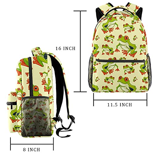 Sac à dos grenouille verte grand compartiment pour filles - 2